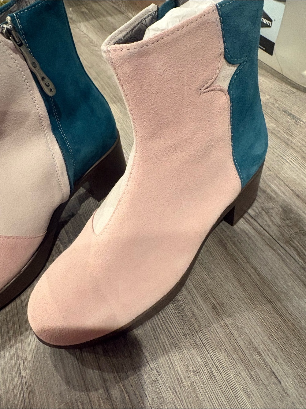 Lazo Color Block Ankle Boots Suede Size 7 New Women